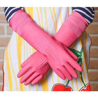 ถุงมือยาง (ชนิดยาว) Household cleaning gloves 1set 한국고무장갑