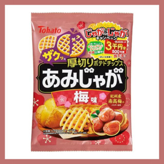 มันฝรั่งตาข่ายอบกรอบรสบ๊วย Tohato Ami Jaga Plum Flavour 58g