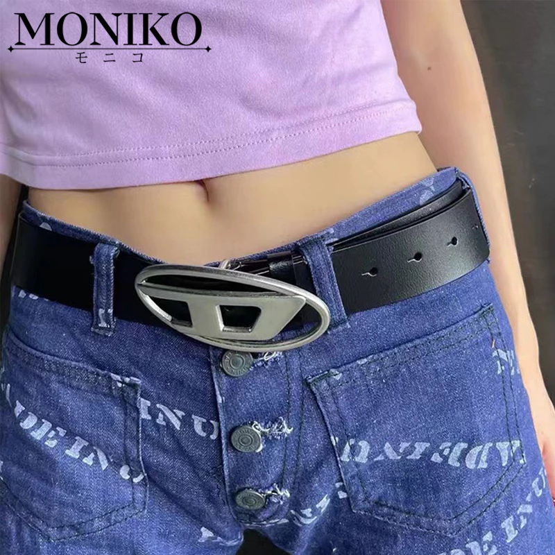 MONIKO ผู้หญิง เข็มขัดพังก์ ปรับได้ เข้ากับทุกการแต่งกาย หัวเข็มขัด ลายตัวอักษร D กางเกง ตกแต่ง หนัง PU เข็มขัดเอว thumbnail 7