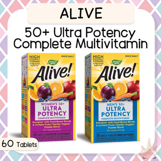 *พร้อมส่ง/ของแท้‼️* Natures Way Alive Once Daily Mens/ Women’s 50+ Ultra Potency Multivitamin 60 เม็ด