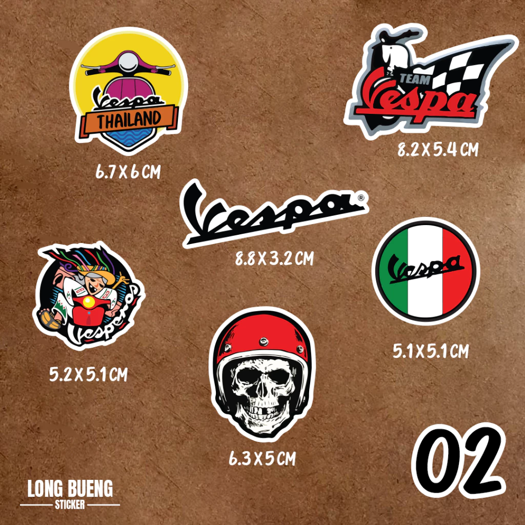 สติกเกอร์ เวสป้า vespa แต่งรถแนวๆ 6 ชิ้น thumbnail 8