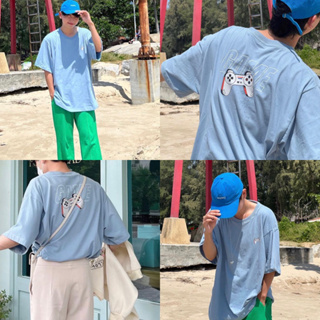 THEBOY-GAME OVERSIZE เสื้อยืดโอเวอร์ไซส์ไหล่ตก