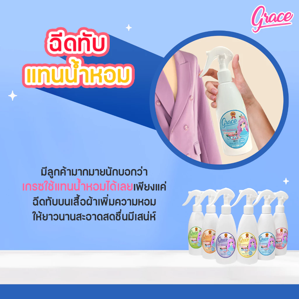 เคล็ดลับร้านซักรีด น้ำหอมฉีดผ้าGRACEสำหรับหรับแม่บ้านยุครีบเร่ง-รีวิวแน่นของ-แท้ร้านส่งไว-ผ้าหอม7วัน thumbnail 5