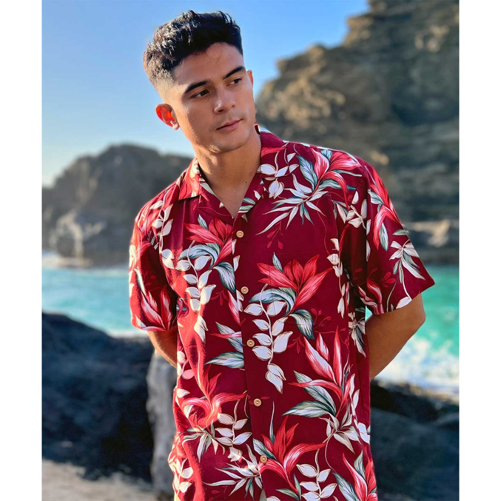 เสื้อฮาวาย PARADISE FOUND "HELICONIA PARADISE RED"