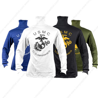 เสื้อยืด USMC U.S.MARINES แขนยาว คอพัน