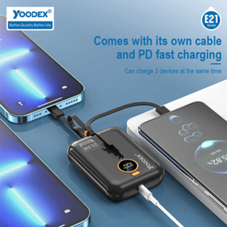 Powerbank Yoodex E21 ของแท้100% PD20W+22.5W 10000mah พาวเวอร์แบงค์ ชาร์จเร็ว Fast Charge Quick Charge แบตสำรอง E21