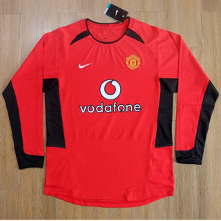 เสื้อแมนยูย้อนยุค แขนยาว ทีมเหย้า ปี 2002-04 เกรด AAA Man U Home Retro 2002-04 Manchester United