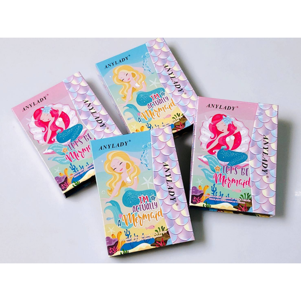 พาเลททาตาสมุด Let's be mermaids 3in1 แก้ม,ตา,ปาก เม็ดสีแน่น ติดทนนาน พกพาสะดวก #8624DI