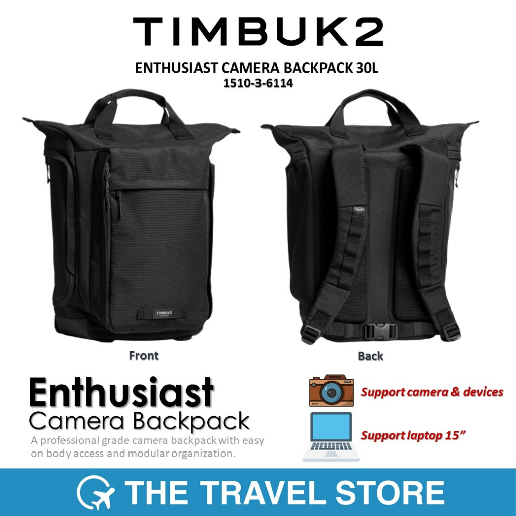 TIMBUK2 Enthusiast Camera Backpack - Jet Black (1510-3-6114) กระเป๋ากล้อง กระเป๋าใส่กล่อง กระเป๋าคอมพิวเตอร์
