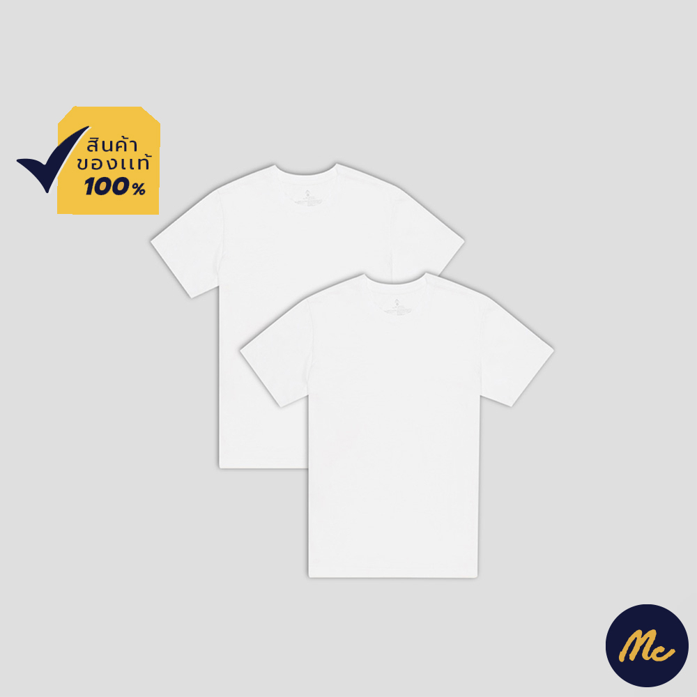 Mc JEANS เสื้อยืด ผู้ชาย แขนสั้น เสื้อยืด แม็ค แท้ Mc Basic ผ้านุ่ม ใส่สบาย ไม่ระคายเคืองผิว (1 แพ็ค 2 ชิ้น) MTT804610