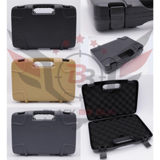 กล่องปืนสั้น Sig Sauer (เคสกันกระแทรก) (กล่องกันกระแทรก)  ● ภายใน : 1. ฝาด้านบนเป็นฟองน้ำรูปรังไข่ 2. ฝาด้านล่างเป็นฟองน