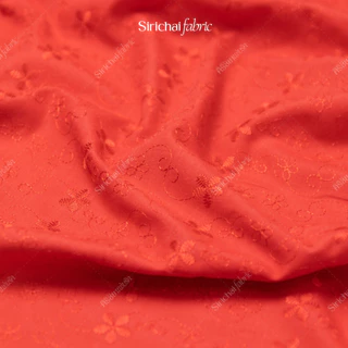 ผ้าลูกไม้คอตต้อนทีซี ปักฉลุสีเดียว เชิง 2 ด้าน หน้ากว้าง 44 นิ้ว ผ้าเมตร ผ้าหลา
