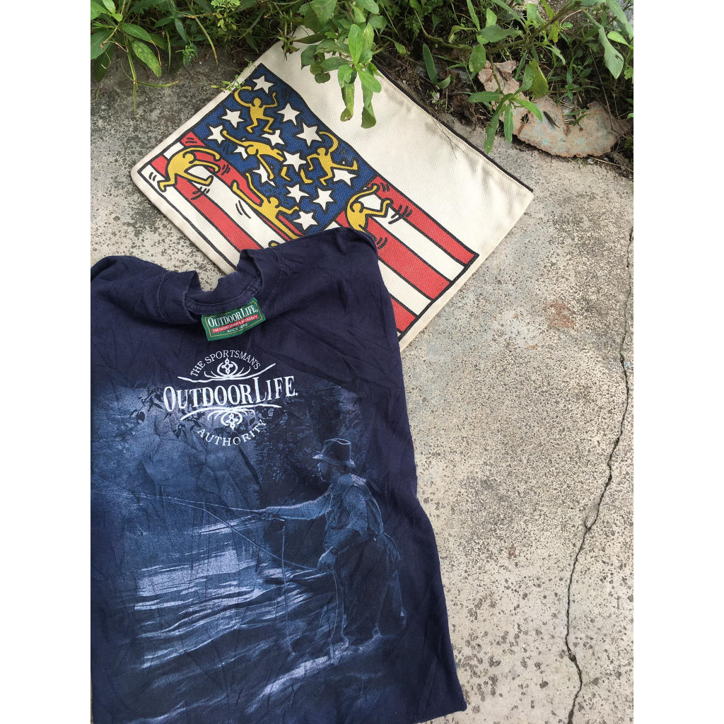 Outdoor Life The Sportsman's Authority...วินเทจเสื้อยืดสายเดินป่า สภาพดี