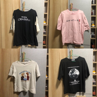 (พร้อมส่ง 🚚) รวมเสื้อยืด oversize เสื้อยืดโอเวอร์ไซส์ เสื้อครอป เสื้อยืดมือสอง ราคา 49 บาททุกตัว! 👯‍♀️💃