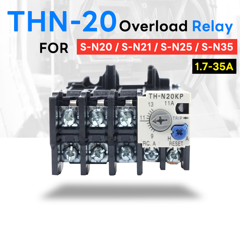 โอเวอร์โหลด THN-20 (สำหรับแมกเนติก S-N20 ถึง S-N35)T OVERLOAD RELAY TH-N20 แถมฟรี ขาทองแดง 3 อัน