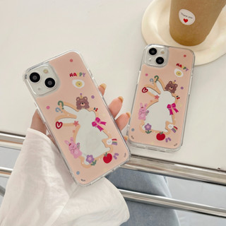 ✨ส่งเชือกเส้นเล็ก✨เคสไอโฟน 14 Pro Max 13 12 11 เคส for iPhone 14พลัส กระจกเงา กระต่าย หมี พกง่ายๆ การป้องกันการตก Case