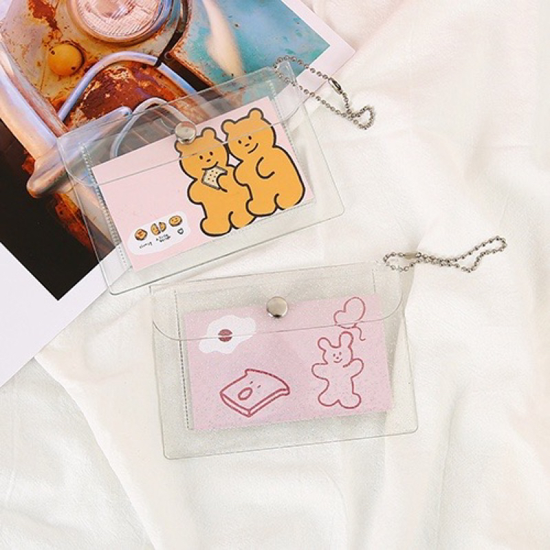 กระเป๋าสตางค์ PVC สีใส ใส่เหรียญ ใส่บัตร อเนกประสงค์