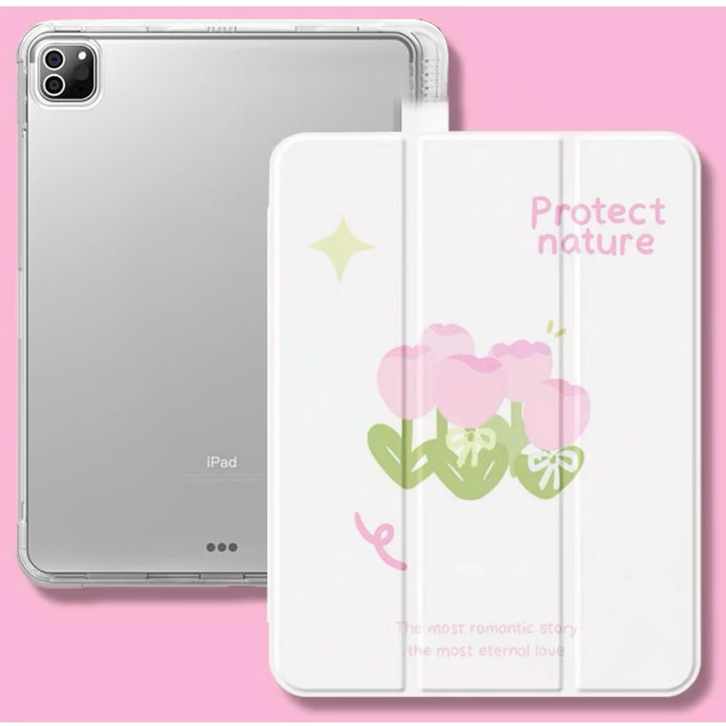 ✨พร้อมส่ง✨เคสไอแพด pro11 2024 Air7/6 Gen9 Air8 11 Air5 เคสiPad ดอกทิวลิปสีม่วง Gen8 Air4 Case iPad ราคา ถูกที่สุด ดีลบีเคเค แกลเลอรีภาพที่ 8