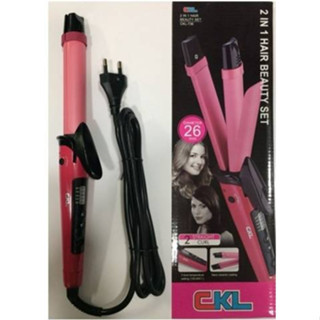 เครื่องม้วนผม หนีบผม CKL 736 (สีชมพู)