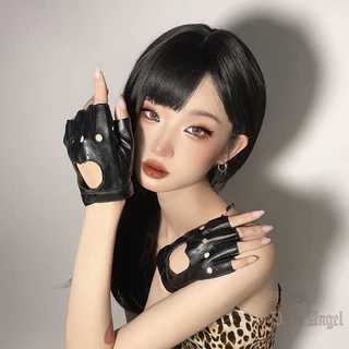 A12 👾พร้อมส่งจากไทย ถุงมือหนังเปิดนิ้ว มีสีดำ/ขาว/เงิน/ชมพู ราคาต่อ 1 คู่นะคะ 🫶🏻