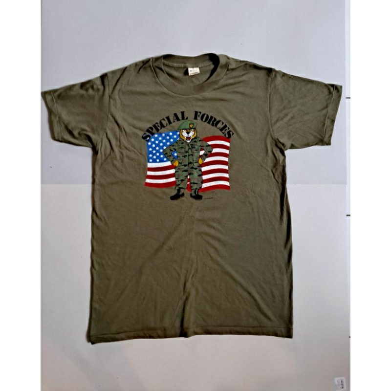 เสื้อยืด วินเทจ ลาย special forces งาน U.S.A. ยุค 80s