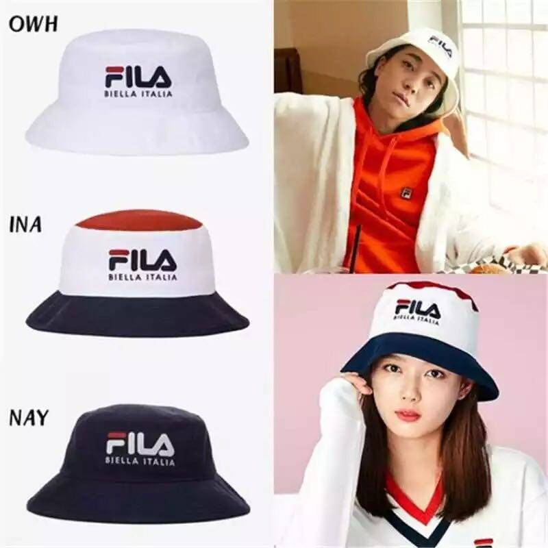 FIla ฟินล่า Korean👒เกรดA หมวกบักเก็ต 👒หมวกเดินทะเล 👒เกาหลี ผ้าหนา นิ่มใส่สบายพร้อมส่งในไทย
