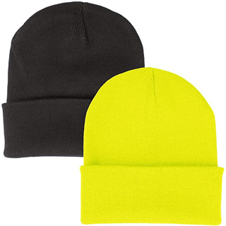 หมวกไหมพรมผลิตในสหรัฐอเมริกา 2 Pack Made in USA Thick Beanie Cuff Premium Headwear Winter Hat One Size Fit Most