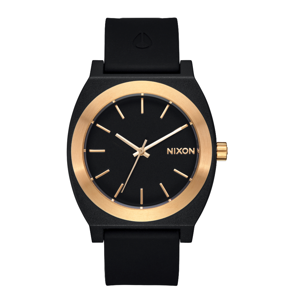 Nixon Time Teller OPP รุ่น NXA13615170-00 นาฬิกาข้อมือผู้ชายและหญิง สีดำ/ทอง หน้าปัด 37 มม.