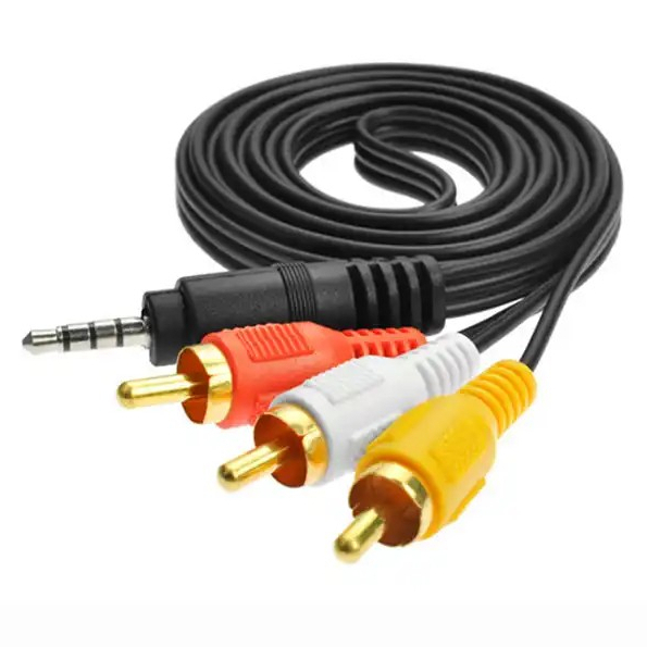 สาย rca 1 ออก 3 สาย AV 3.5mm เข้า 1 ออก 3 RCA สายสัญญาณภาพและเสียง Audio Stereo สายสัญญาณ RCA 1 ออก3