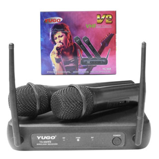 ไมค์ลอยไร้สาย  YUGO ไมค์โครโฟนไร้สาย ไมค์ลอยคู่ Wireless Microphone รุ่น YG-668 V2