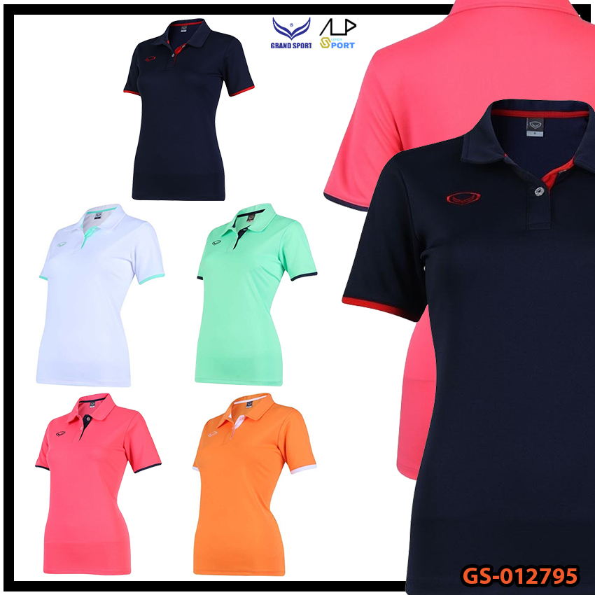 💥ลดโหดสูงสุด 1,000 บาท💥 GRAND SPORT รุ่น 012795 เสื้อโปโลหญิงสีล้วน แกรนด์สปอร์ต S2 แท้100%