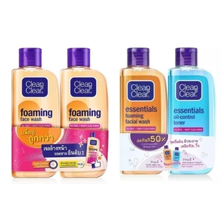 ของแท้ 100% คลีนแอนด์ เคลียร์Clean&clear โฟมมิ่ง เฟส วอช และ เอสเซนเชี่ยล ออยล์ คอนโทรล โทนเนอร์ ส่งไวมาก ส่งทุกวัน