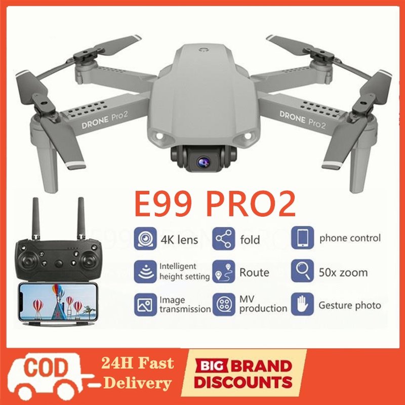 E99 PRO2 Mini Drone 4K HD Camera With WiFi FPV Altitude Hold Mode Profesional Helicopter Foldable Qu