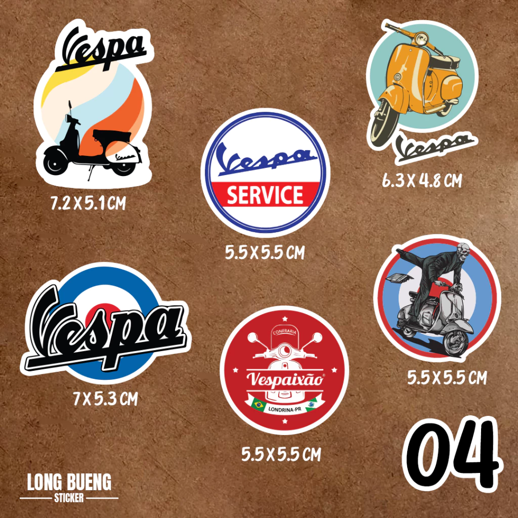 สติกเกอร์ เวสป้า vespa แต่งรถแนวๆ 6 ชิ้น thumbnail 10