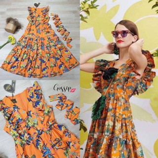 ❤️Butterfly Orange Dress เดรสผีเสื้อส้มจี๊ดป้าย Gossip❤️