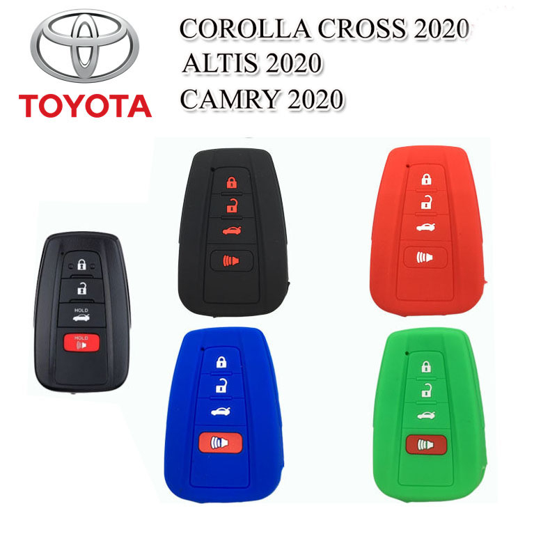 ปลอกกุญแจรถโตโยต้า Toyota Innova/Altis/Vigo/Fortuner 4 ปุ่ม เคสซิลิโคนหุ้มรีโมทกันรอย ซองใส่รีโมทกันกระแทก ยางหนานุ่มมือ