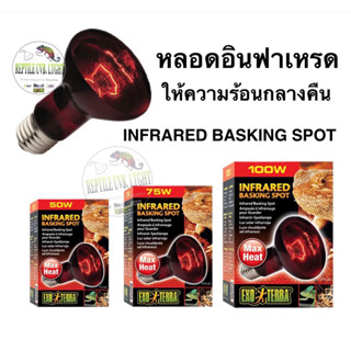 Exoterra หลอดอินฟาเรดให้ความร้อน กลางคืน Infrared Basking Spot สำหรับเต่าบก เบียดดราก้อน สัตว์เลื้อนคลาน นก