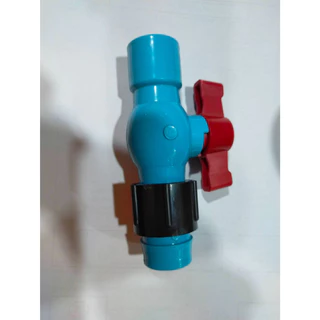 วาล์วน้ำพุ่ง เทปน้ำพุ่ง แบบสวมข้อต่อ PVC ขนาด 3/4" 1" (สีฟ้า-แดง)