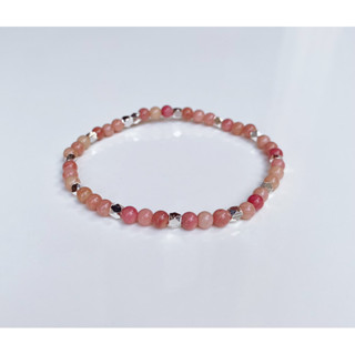 Rhodonite Stone กำไลหินโรโดไนต์ เครื่องประดับหินแท้ 100%