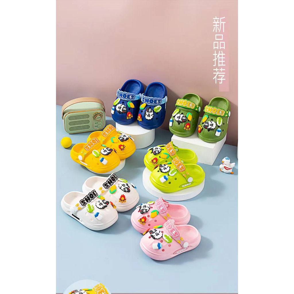 ลด10% โค้ด DDXDECW4 M-SHOES รองเท้าแตะเด็ก รุ่น2023 หัวโต รัดส้น การ์ตูนน่ารัก กันลื่น มีรูระบายอากาศ