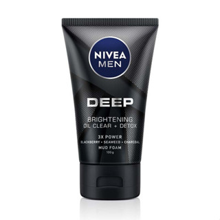 NIVEA MEN นีเวีย เมน ดีพ ไบรท์เทนนิ่ง เฟซ มัดโฟม ดีพไวท์ โฟมล้างหน้า 100 กรัม (8850029025391)