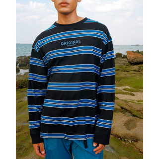 OG STRIPED LONGSLEEVE T-SHRT (เสื้อยืดคอกลมแขนยาวลายทางทรงโอเวอร์ไซส์)