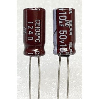 Elna RA2 10uf 50v (ราคา10ตัว) capacitor ตัวเก็บประจุ คาปาซิเตอร์ audio grade