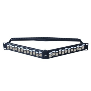 Link US-3224TFAS CAT 6A ANGLE PATCH PANEL 24 PORT, Auto Shutter แผงกระจายสาย CAT 6A แบบ Angle, Auto