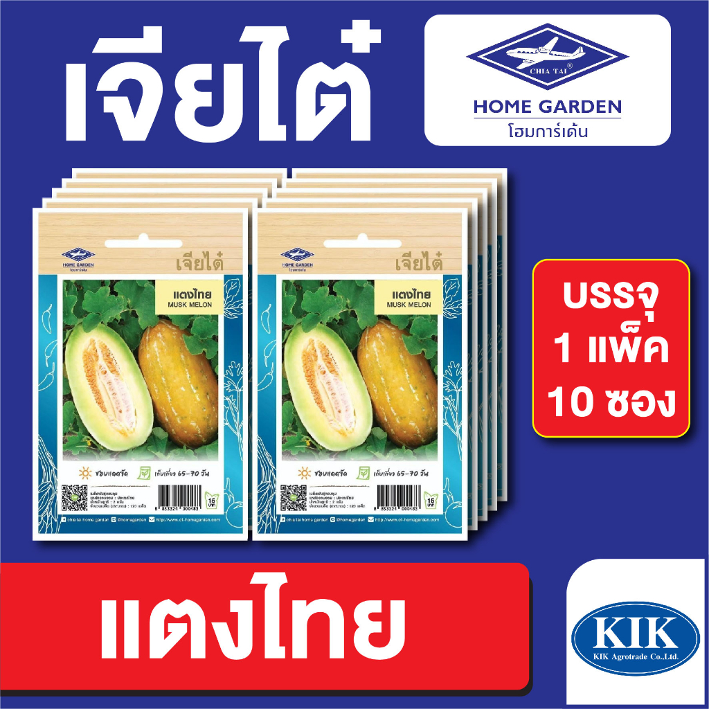 ผักซอง เจียไต๋ CT15 แตงไทย เมล็ดพันธุ์ แพ็คละ 10 ซอง