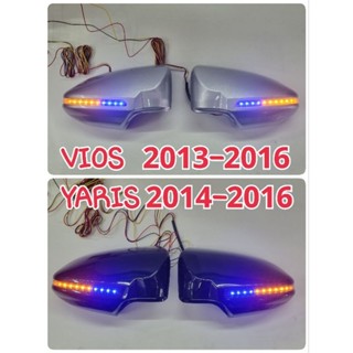 ครอบกระจกมองข้างมีไฟเลี้ยว VIOS 2013-2016/YARIS 2014-2016 (ก่อนรุ่น ATIV) สีบรอนซ์เงิน/สีดำ