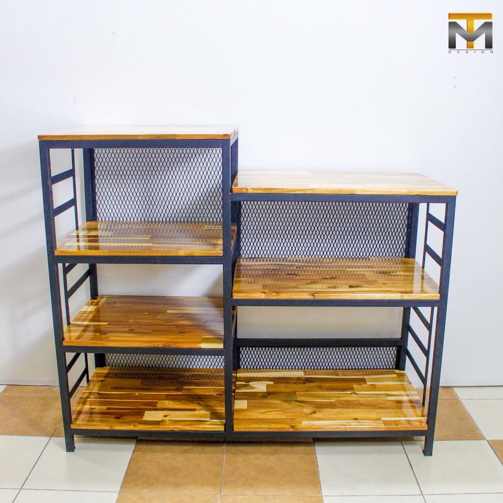 MT DESIGN MT037 ชั้นวางอเนกประสงค์ สไตล์ลอฟท์ 2 ช่อง รวม 7 ชั้น โชว์หนังสือ โครงสร้างเหล็ก วาง เก็บของ ขนาด 100*120*45ซม