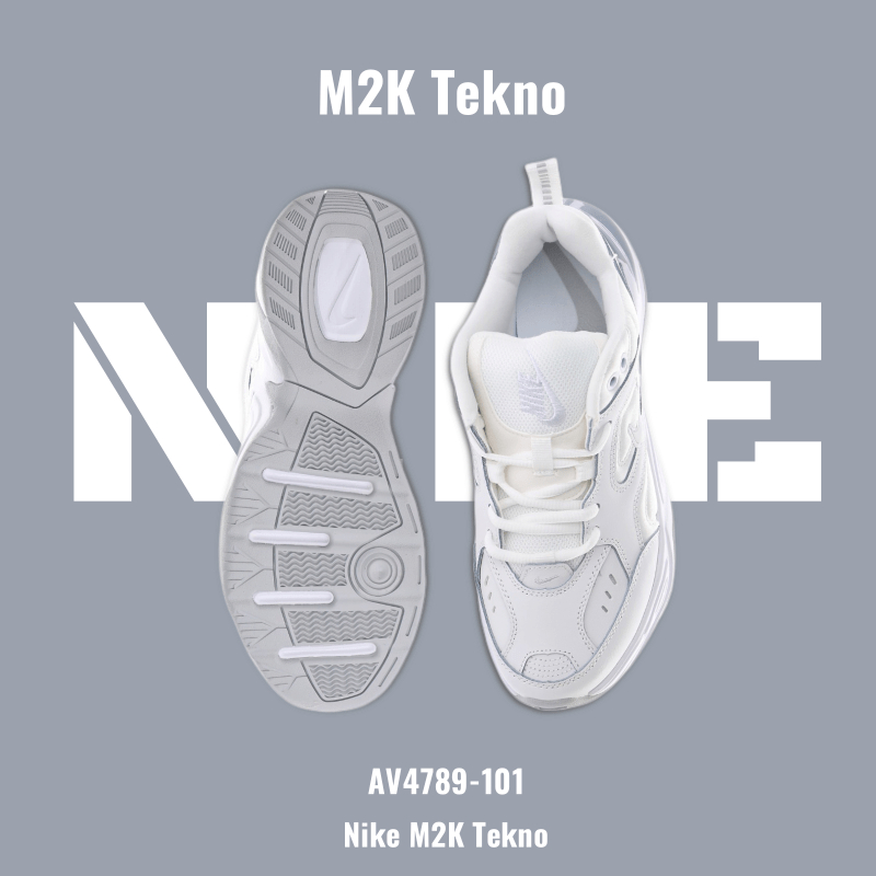 M2M👉 Nike M2K Tekno รองเท้าวิ่งลำลองแฟชั่นหญิงและชาย  AV4789-101