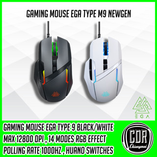 เมาส์มาโคร TYPE M9 MOUSE GAMING รุ่นใหม่ 12800 DPI เมาส์เล่นเกม [สี BLACK,WHITE] (รับประกันศูนย์ไทย 2 ปี)