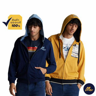 Mc JEANS เสื้อกันหนาว เสื้อแขนยาว มีฮู้ด รูปทรงสวยคลาสสิค สีดำ เสื้อ ฮู้ด mc MJHP07